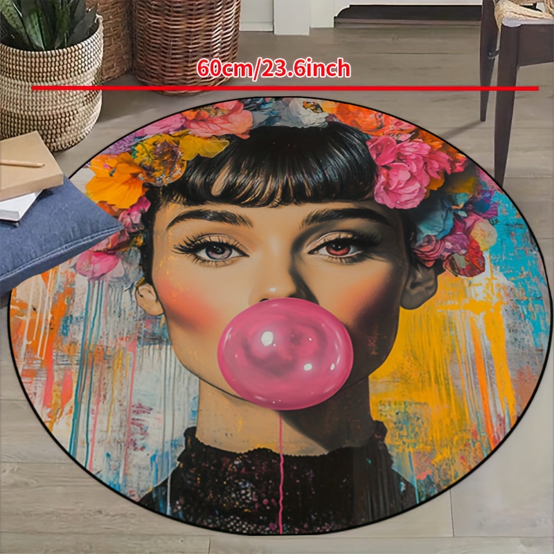 Bubble Gum Machine - Dywan Okrągły z Grafitti, Kobieta z